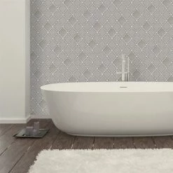 HOLDEN DECOR Charcoal Trellis Tile Wallpaper Embossed Vinyl Glitter Kitchen & Bathroom Holden -HOLDEN DECOR Shop 8324425 4