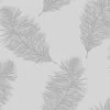 Fawning Feather Grey Silver Metallic Shimmer Wallpaper Feature Wall Holden Decor