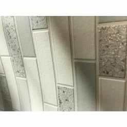 HOLDEN DECOR Holden White Grey Oblong Tile Kitchen Bathroom Vinyl Silver Glitter Wallpaper -HOLDEN DECOR Shop 9730457 4
