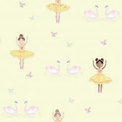 Holden Decor Make Believe Ballerina Yellow Wallpaper 12462 - Kids Childrens